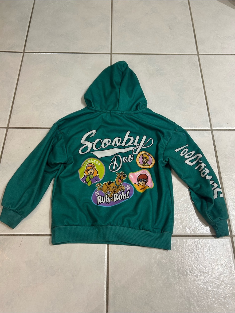 SHEIN Teal Scooby-Doo Hooded Pullover